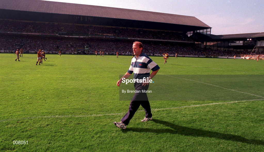 10 August 1997; Clare manager Ger Loughnane ahead of the Guinness All-Ireland Senior Hurling Championship Semi-Final match between Clare and Kilkenny at Croke Park in Dublin. Photo by Brendan Moran/Sportsfile