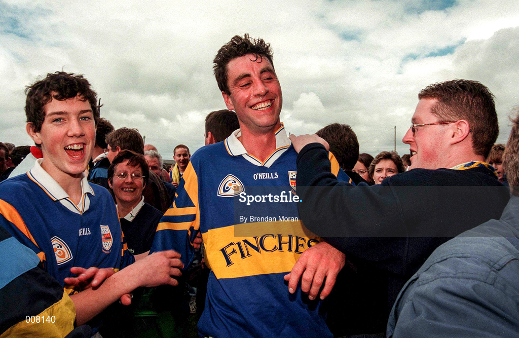 28 June 1998; Derry Foley of Tipperary celebrates his side's victory following the Bank of Ireland Munster Senior Football Championship Semi-Final match between Tipperary and Clare at the Gaelic Grounds in Limerick. Photo by Brendan Moran/Sportsfile