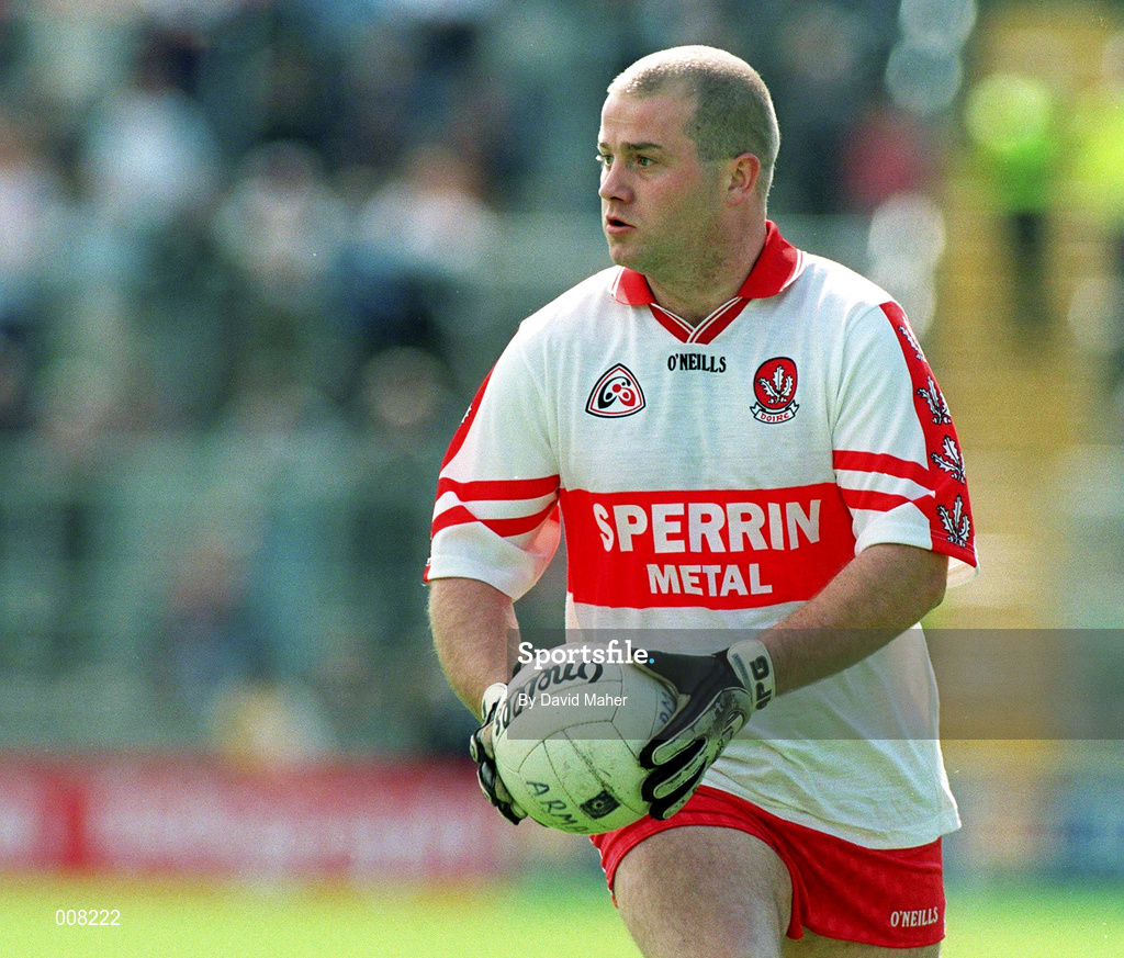 28 June 1998; Geoffrey McGonigle of Derry during the Bank of Ireland Ulster Senior Football Championship Semi-Final match between Armagh and Derry at St Tiernach's Park in Clones, Monaghan. Photo by David Maher/Sportsfile