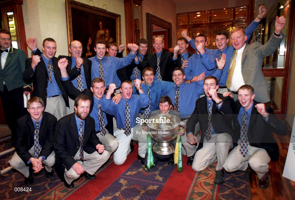 29 September 1997; The Kerry players and officials celebrate with the Sam Maguire Cup at a post match reception following the Bank of Ireland All-Ireland Senior Football Championship Final match between Kerry and Mayo in Dublin. Photo by Brendan Moran/Sportsfile