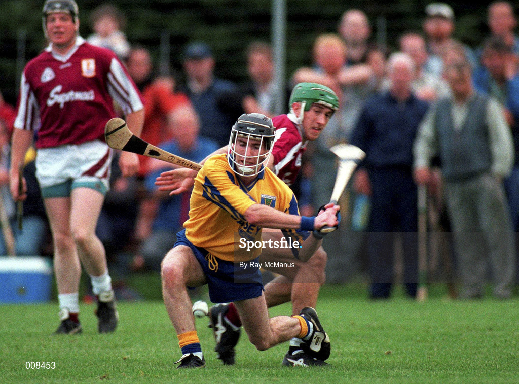 12 July 1997;  Liam Murray of Roscommon in action against Vinnie Maher of Galway during the Guinness Connacht Senior Hurling Championship Final match between Roscommon and Galway at Athleague in Roscommon. Photo by Ray McManus/Sportsfile