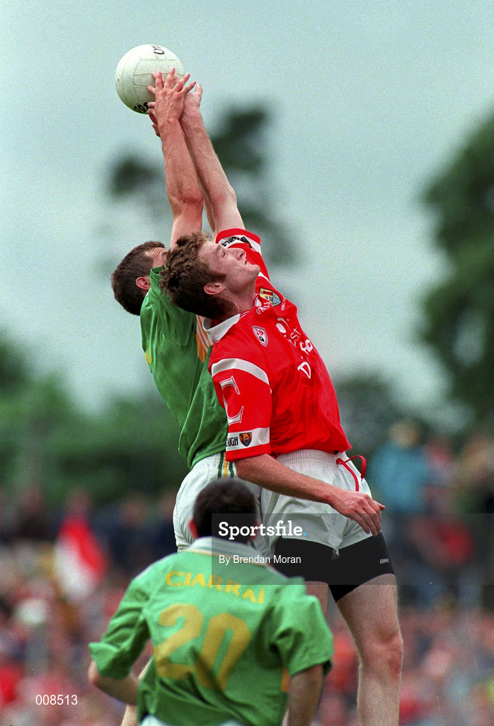 5 July 1998; Nicholas Murphy of Cork in action against Donal Daly of Kerry during the Bank of Ireland Munster Senior Football Championship Semi-Final match between Kerry and Cork at Fitzgerald Stadium in Killarney, Kerry. Photo by Brendan Moran/Sportsfile