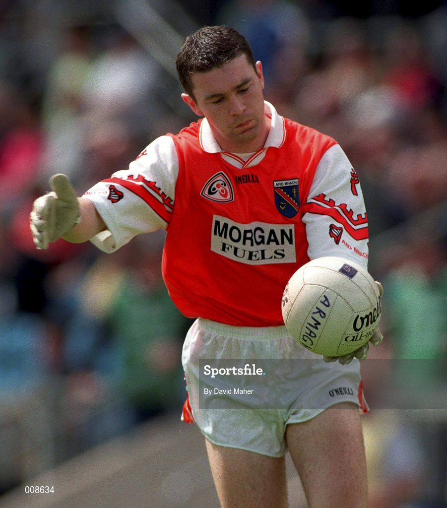 28 June 1998; Oisin McConville of Armagh during the Bank of Ireland Ulster Senior Football Championship Semi-Final match between Armagh and Derry at St Tiernach's Park in Clones, Monaghan. Photo by David Maher/Sportsfile