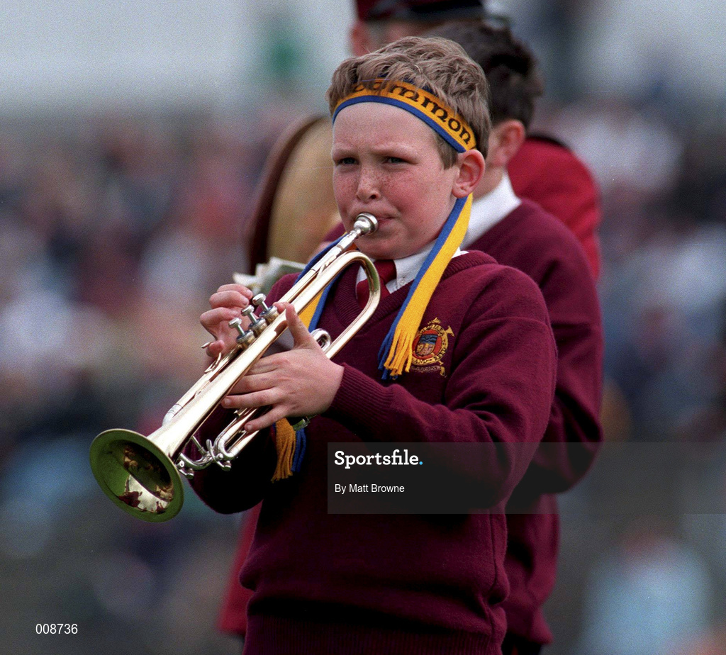28 June 1998; A Roscommon supporting band member prior to the Bank of Ireland Connacht Senior Football Championship Semi-Final match between Roscommon and Sligo at Dr Hyde Park in Roscommon. Photo by Matt Browne/Sportsfile