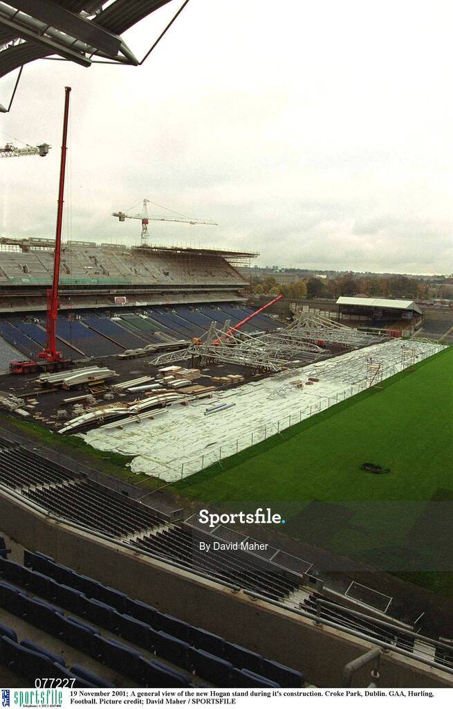19 November 2001; A general view of Croke Park during the construction of the new Hogan Stand. Photo by David Maher/Sportsfile