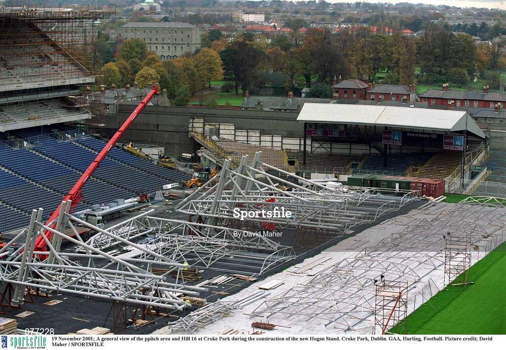 19 November 2001; A general view of Croke Park during the construction of the new Hogan Stand. Photo by David Maher/Sportsfile
