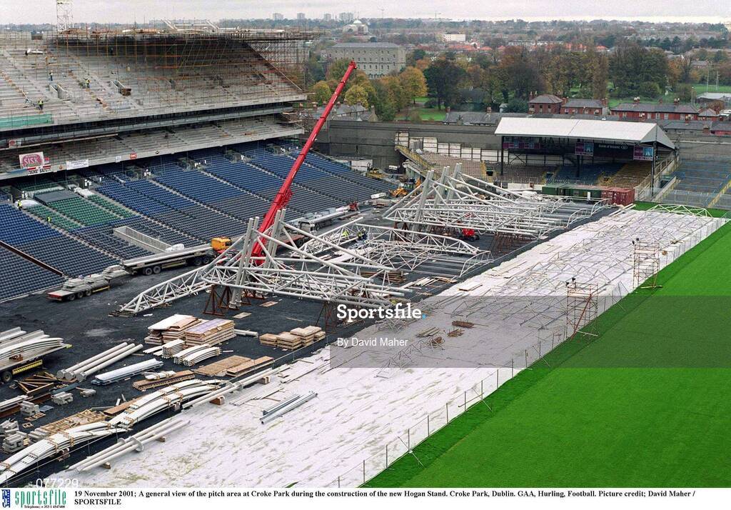 19 November 2001; A general view of Croke Park during the construction of the new Hogan Stand. Photo by David Maher/Sportsfile