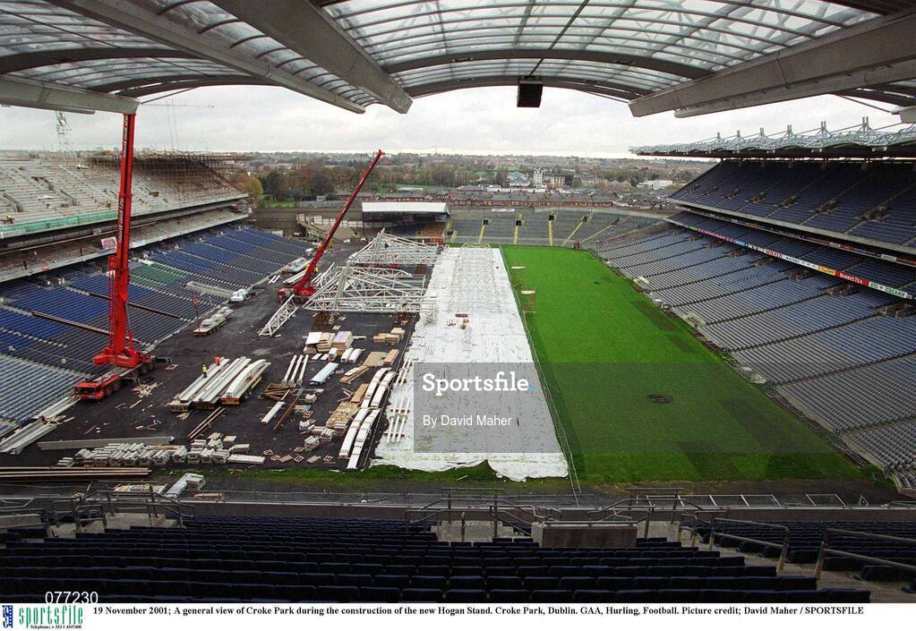 19 November 2001; A general view of Croke Park during the construction of the new Hogan Stand. Photo by David Maher/Sportsfile