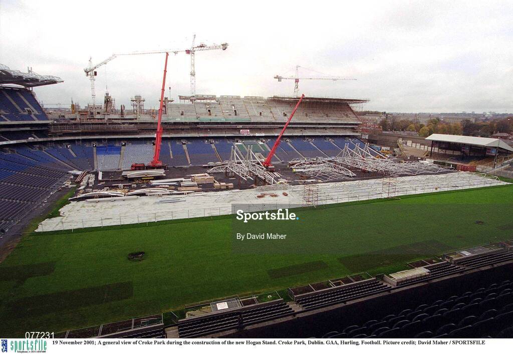 19 November 2001; A general view of Croke Park during the construction of the new Hogan Stand. Photo by David Maher/Sportsfile