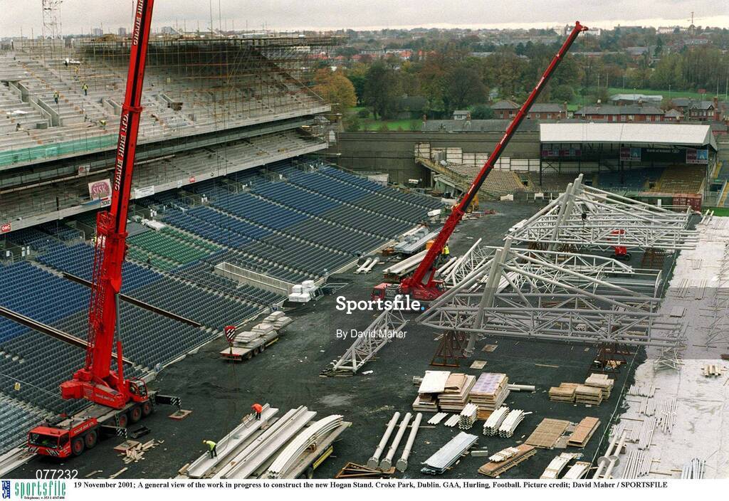 19 November 2001; A general view of Croke Park during the construction of the new Hogan Stand. Photo by David Maher/Sportsfile