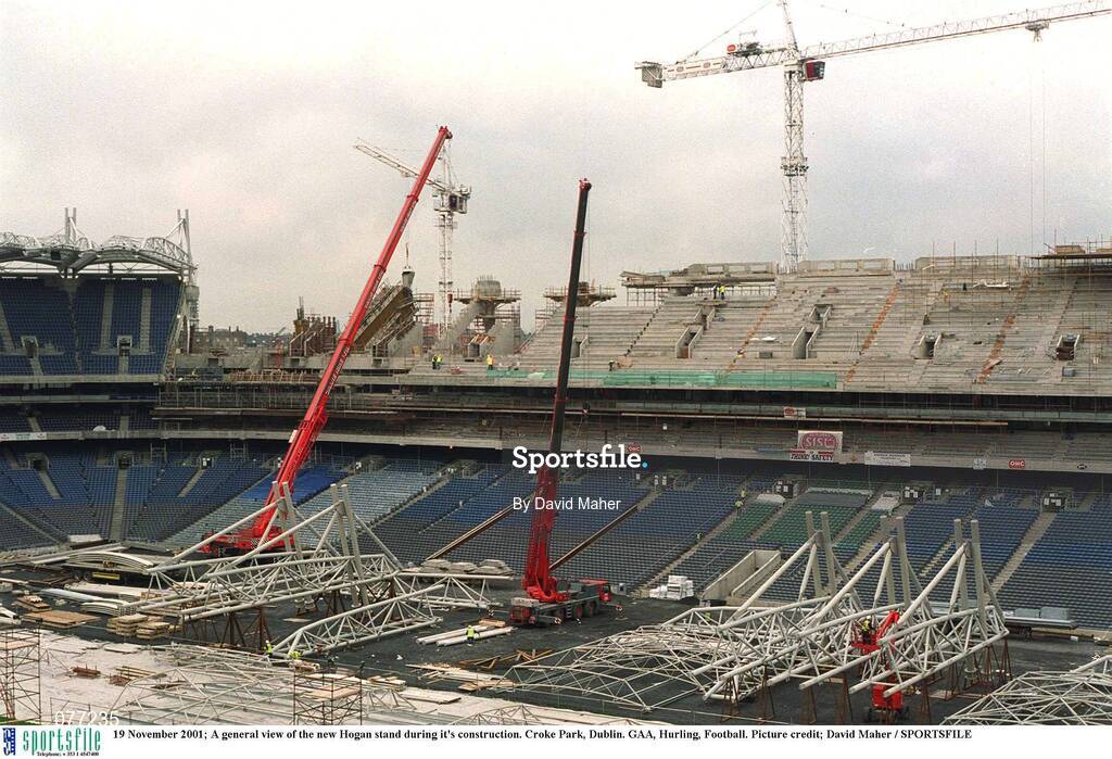 19 November 2001; A general view of Croke Park during the construction of the new Hogan Stand. Photo by David Maher/Sportsfile