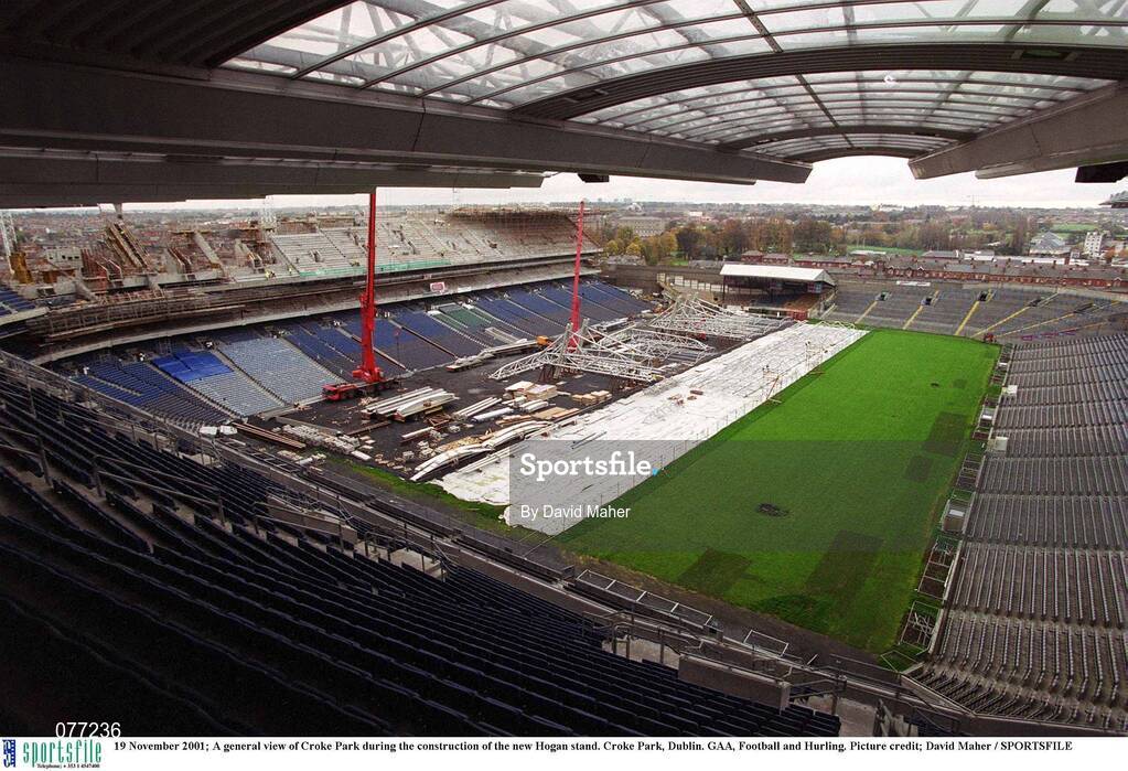 19 November 2001; A general view of Croke Park during the construction of the new Hogan Stand. Photo by David Maher/Sportsfile