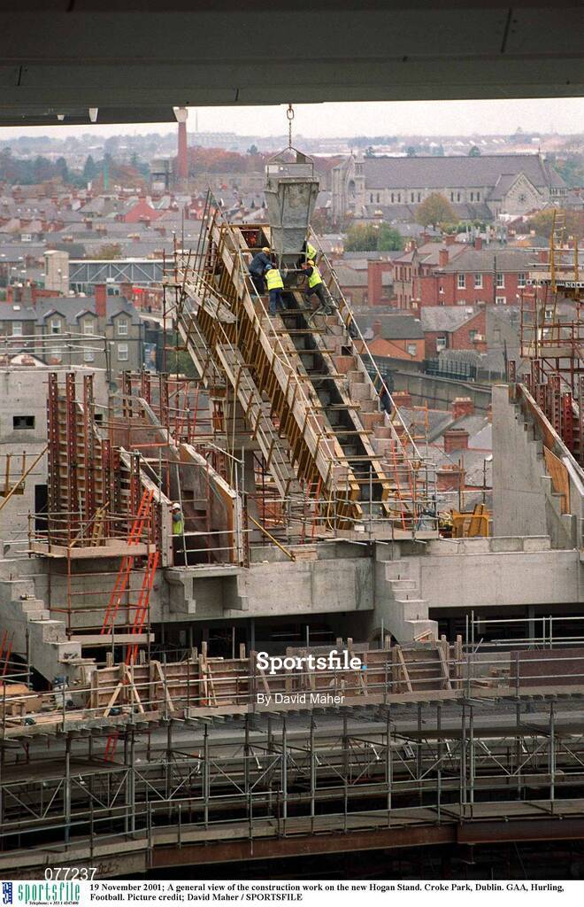 19 November 2001; A general view of Croke Park during the construction of the new Hogan Stand. Photo by David Maher/Sportsfile