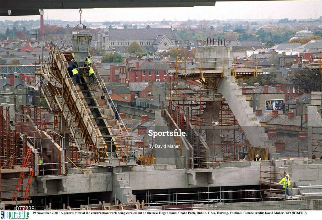 19 November 2001; A general view of Croke Park during the construction of the new Hogan Stand. Photo by David Maher/Sportsfile