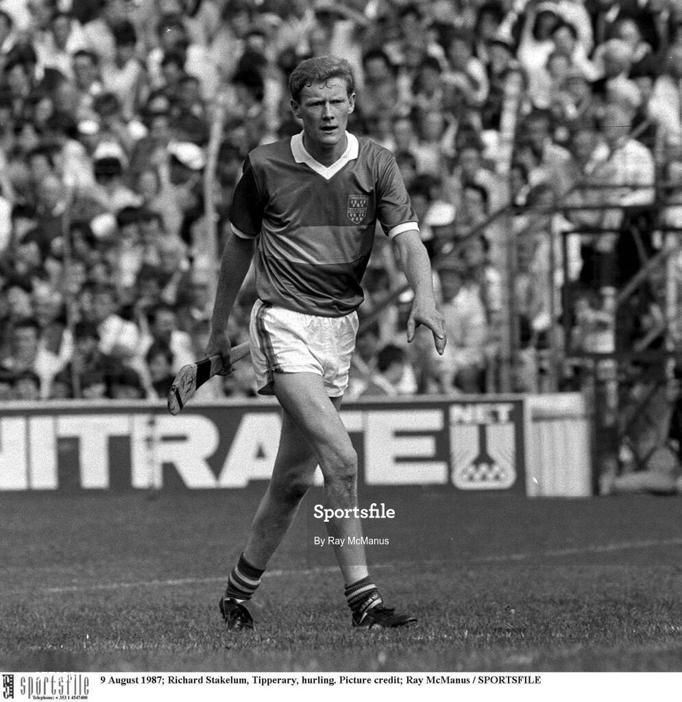 9 August 1987; Richard Stakelum of Tipperary during the All-Ireland Senior Hurling Championship Semi-Final match between Galway and Tipperary at Croke Park, Dublin. Photo by Ray McManus/Sportsfile