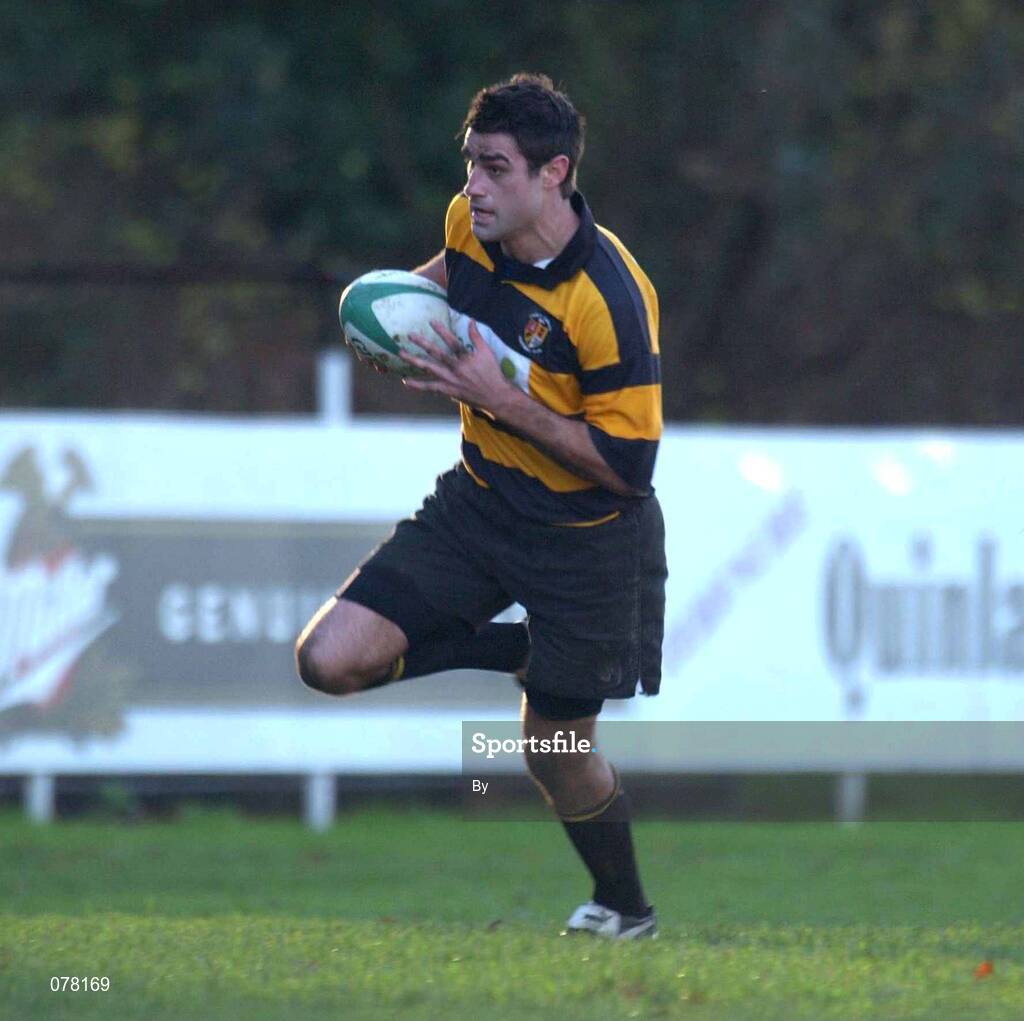 8 December 2001; Matt Spiller, County Carlow. Rugby. Picture credit; Ray McManus / SPORTSFILE *EDI*