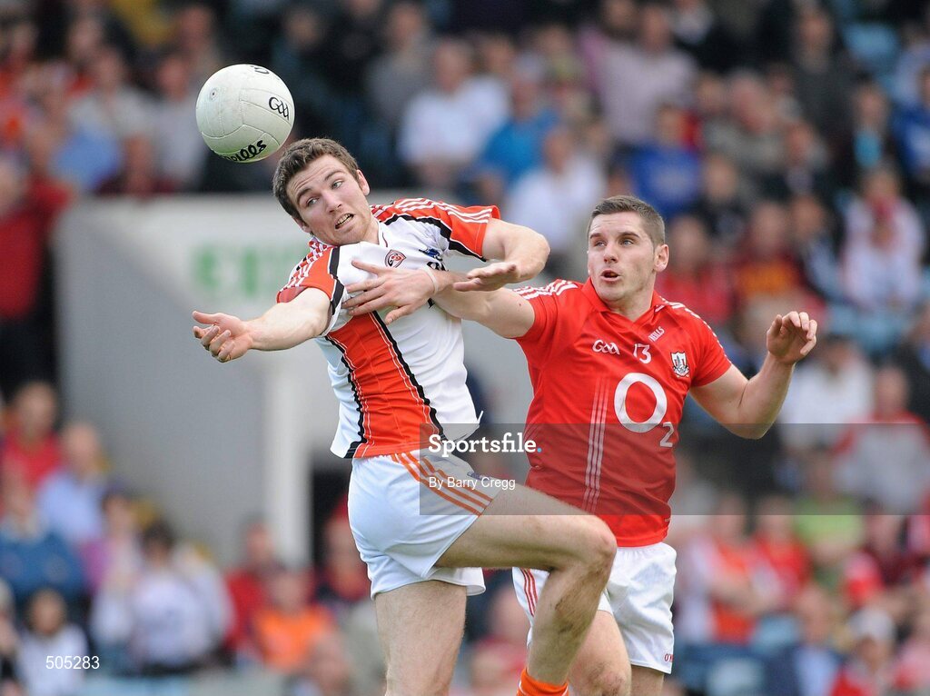 10 April 2011; Brendan Donaghy, Armagh, in action against Daniel Goulding, Cork. Allianz Football League, Division 1, Round 7, Cork v Armagh, Pairc Ui Chaoimh, Cork. Picture credit: Barry Cregg / SPORTSFILE