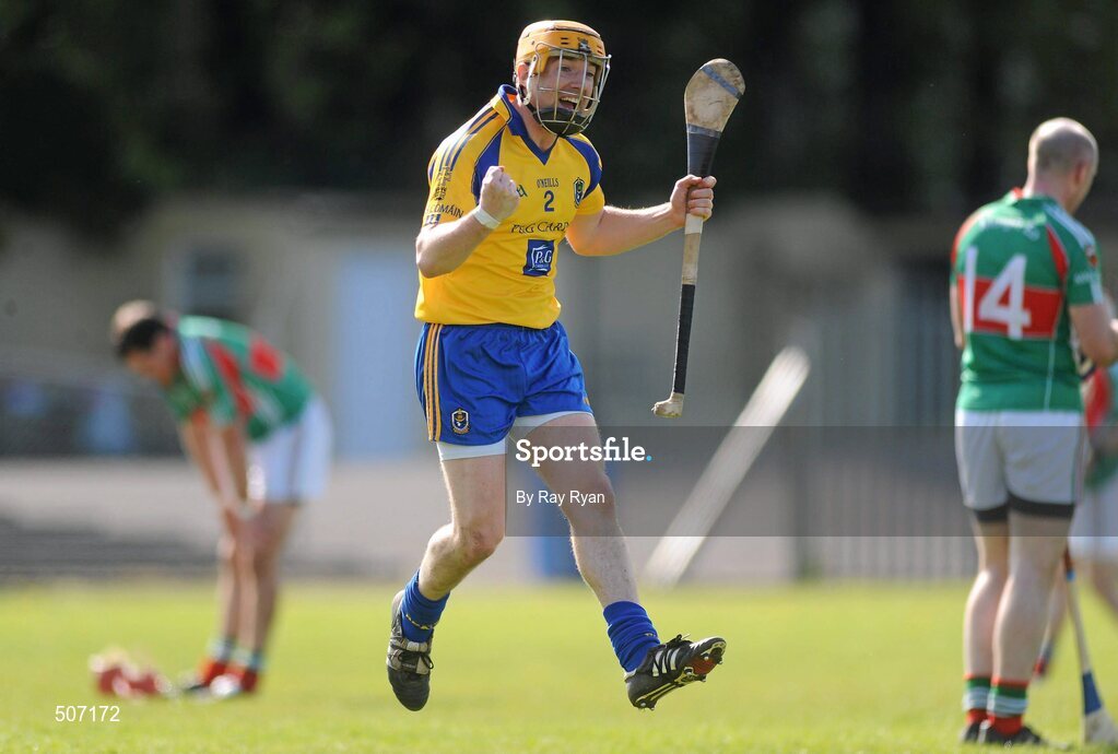17 April 2011; Shane Curley, Roscommon captain, jumps with joy after winning the final. Allianz GAA Hurling Division 3B Final, Mayo v Roscommon, Carrick-on-Shannon, Leitrim. Picture credit: Ray Ryan / SPORTSFILE