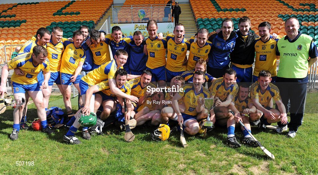 17 April 2011; The Roscommon team celebrate after the match. Allianz GAA Hurling Division 3B Final, Mayo v Roscommon, Carrick-on-Shannon, Leitrim. Picture credit: Ray Ryan / SPORTSFILE
