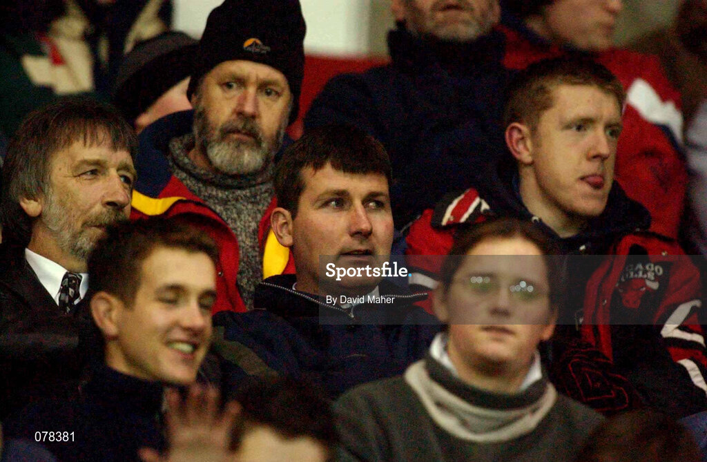15 December 2001; Bohemians manager and former Longford Town manager Stephen Kenny sits in the stands prior to the FAI Carlsberg Cup Second Round match between Longford Town and Bohemians at Flancare Park in Longford. Photo by David Maher/Sportsfile