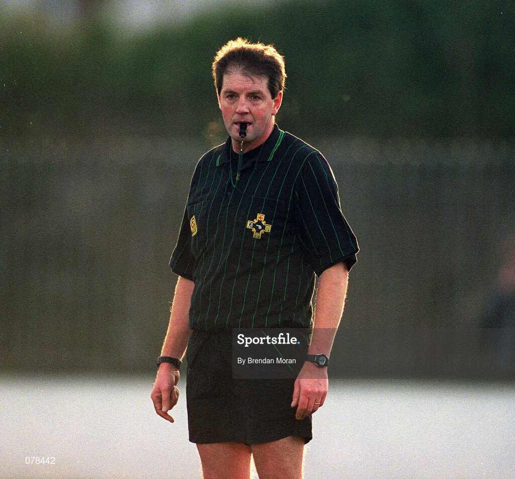 16 December 2001; Referee Mick Monahan during the AIB Leinster Senior Club Football Championship Final match between Na Fianna and Rathnew at St Conleth's Park in Newbridge, Kildare. Photo by Brendan Moran/Sportsfile