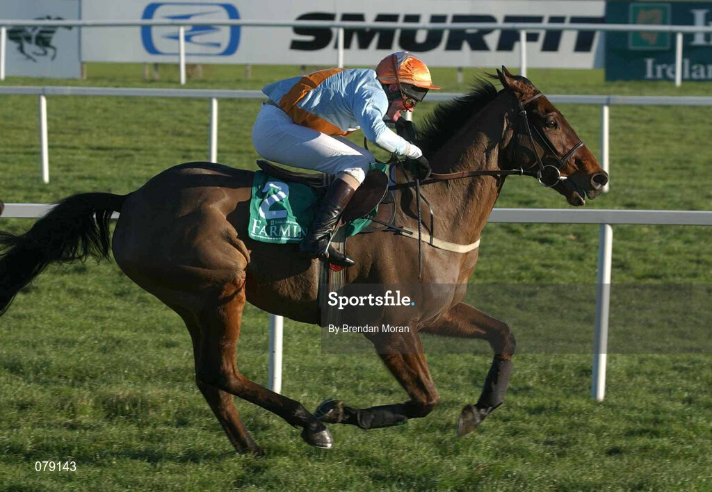 29 December 2001; Beausheram, with Kieran Kelly up, during the Farming Independent Beginners Steeplechase on Day Four of the Leopardstown Christmas Festival at Leopardstown Racecourse in Dublin. Photo by Brendan Moran/Sportsfile