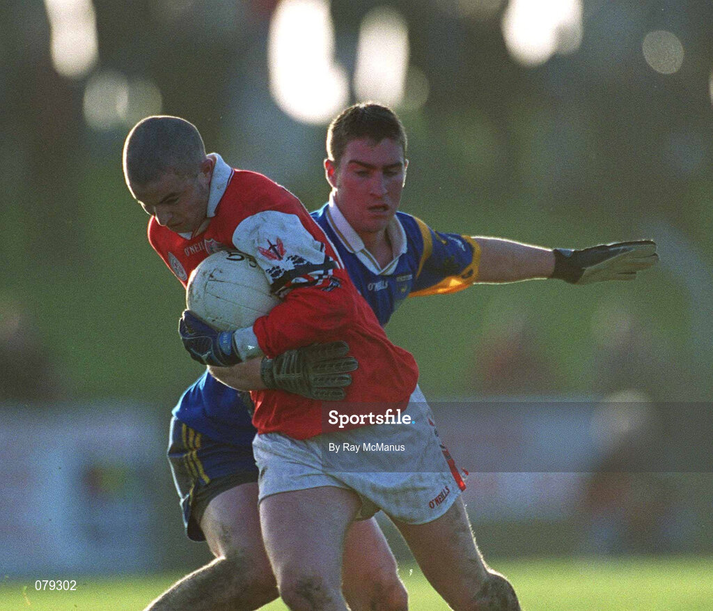13 January 2002; Keith Lynch of Louth in action against Barry O'Donovan of Wicklow during the O'Byrne Cup Semi-Final match between Louth and Wicklow at O'Raghallaighs GAA Club in Drogheda, Louth. Photo by Ray McManus/Sportsfile