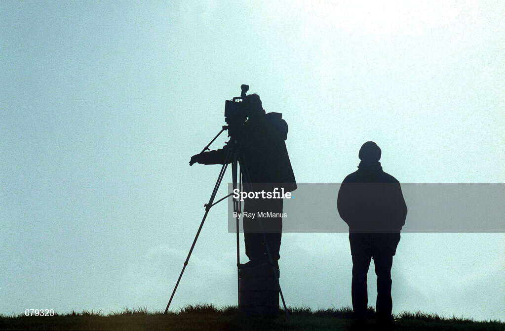 13 January 2002; A camera man records during the O'Byrne Cup Semi-Final match between Louth and Wicklow at O'Raghallaighs GAA Club in Drogheda, Louth. Photo by Ray McManus/Sportsfile