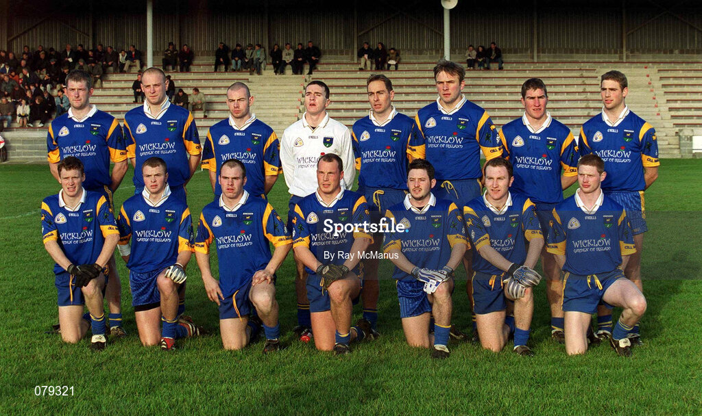 13 January 2002; The Wicklow team prior to the O'Byrne Cup Semi-Final match between Louth and Wicklow at O'Raghallaighs GAA Club in Drogheda, Louth. Photo by Ray McManus/Sportsfile