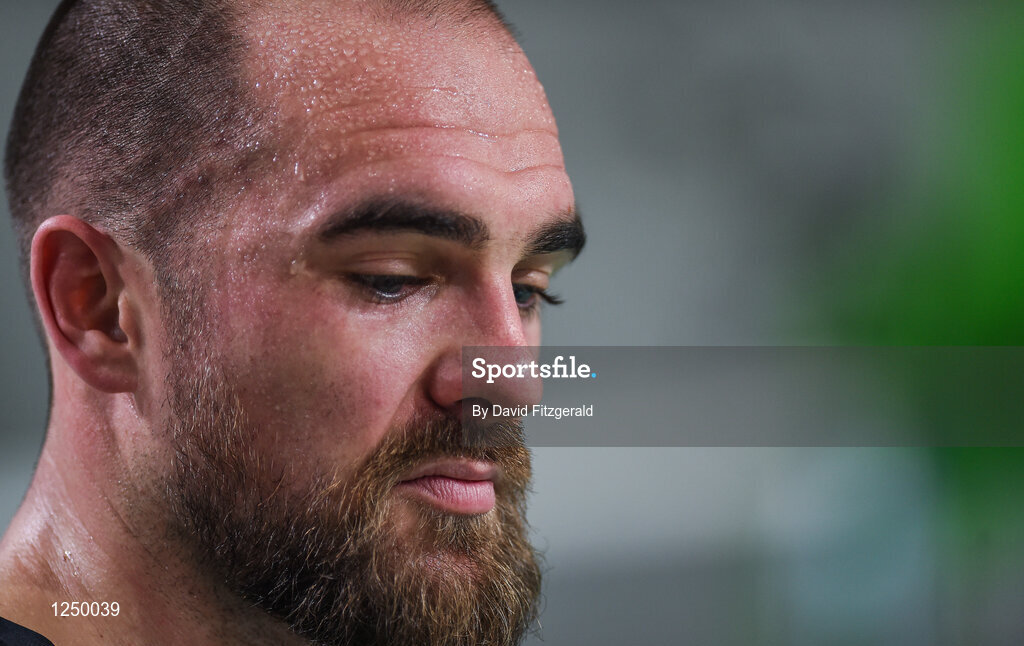 10 December 2016; A dejected Scott Evans of Ireland following his defeat to Fabian Roth from Germany in their men's singles final match at the 2016 FZ Forza Irish Open Badmintion Championships at the National Indoor Arena in Abbotstown, Dublin. Photo by David Fitzgerald/Sportsfile