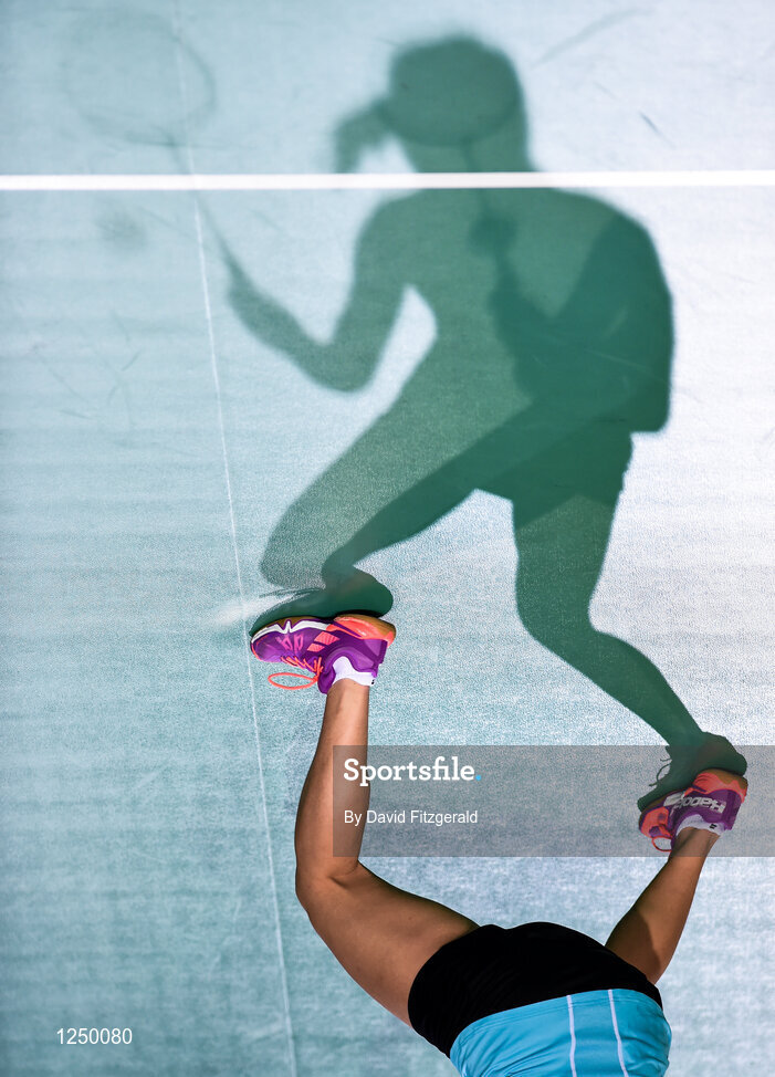 10 December 2016; Anne Tran of France in action against Julie Finne-Ipsen and Rikke Soby of Denmark following their women's doubles final match at the 2016 FZ Forza Irish Open Badmintion Championships at the National Indoor Arena in Abbotstown, Dublin. Photo by David Fitzgerald/Sportsfile