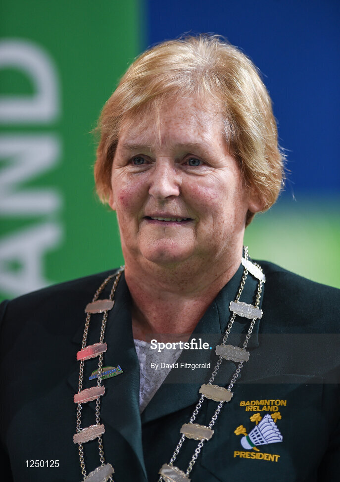 10 December 2016; Badmintion Ireland President Betty Thompson at the 2016 FZ Forza Irish Open Badmintion Championships at the National Indoor Arena in Abbotstown, Dublin. Photo by David Fitzgerald/Sportsfile