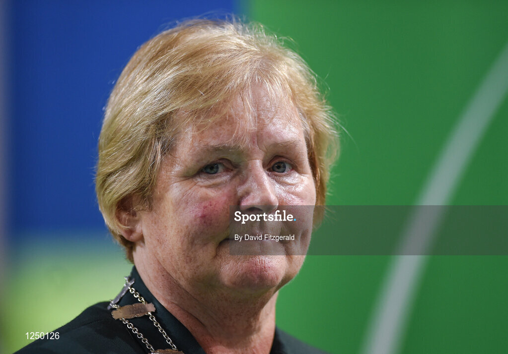 10 December 2016; Badmintion Ireland President Betty Thompson at the 2016 FZ Forza Irish Open Badmintion Championships at the National Indoor Arena in Abbotstown, Dublin. Photo by David Fitzgerald/Sportsfile