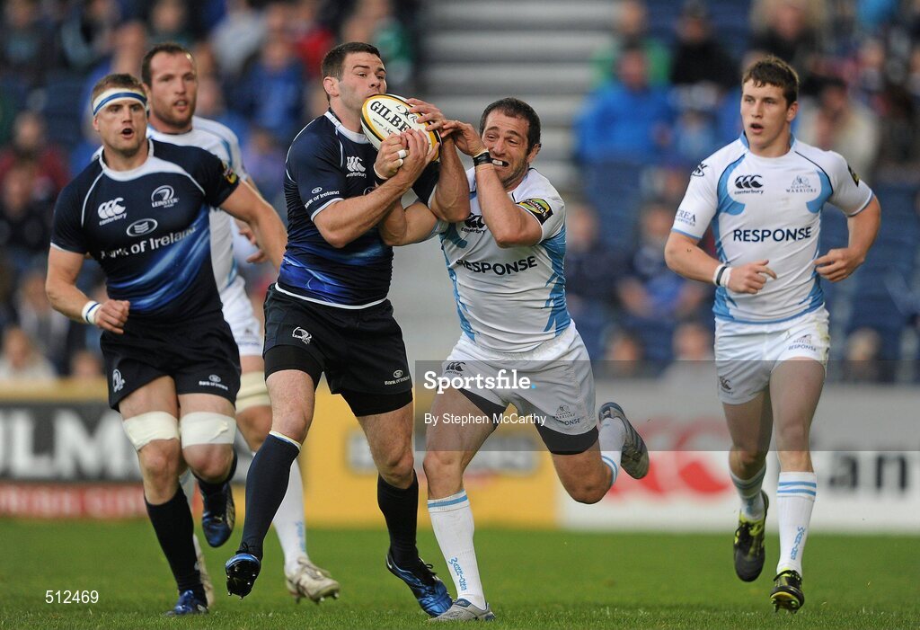 6 May 2011; Fergus McFadden, Leinster, in action against Federico Aramburu, Glasgow Warriors. Celtic League, Leinster v Glasgow Warriors, RDS, Ballsbridge, Dublin. Picture credit: Stephen McCarthy / SPORTSFILE