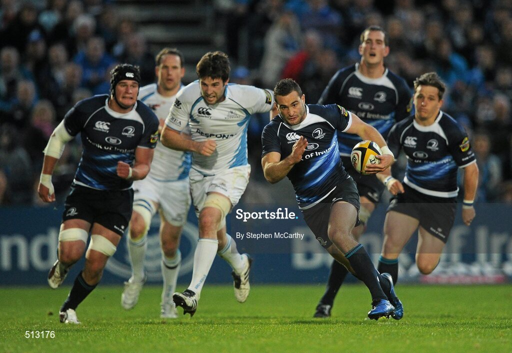 6 May 2011; Dave Kearney, Leinster, supported by team-mates, from left, Rhys Ruddock, Devin Toner and Paul O'Donohoe. Celtic League, Leinster v Glasgow Warriors, RDS, Ballsbridge, Dublin. Picture credit: Stephen McCarthy / SPORTSFILE