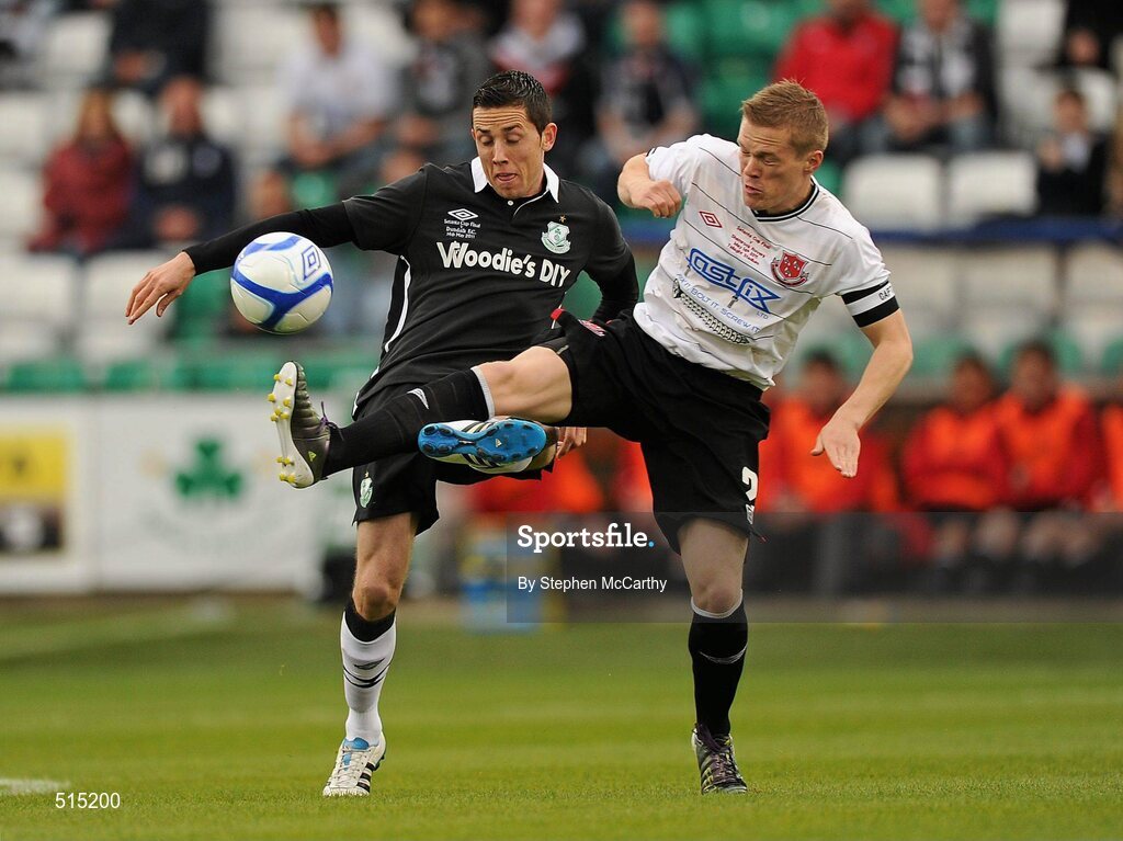 14 May 2011; Billy Dennehy, Shamrock Rovers, in action against Simon Madden, Dundalk. Setanta Sports Cup Final, Dundalk v Shamrock Rovers, Tallaght Stadium, Tallaght, Co. Dublin. Picture credit: Stephen McCarthy / SPORTSFILE