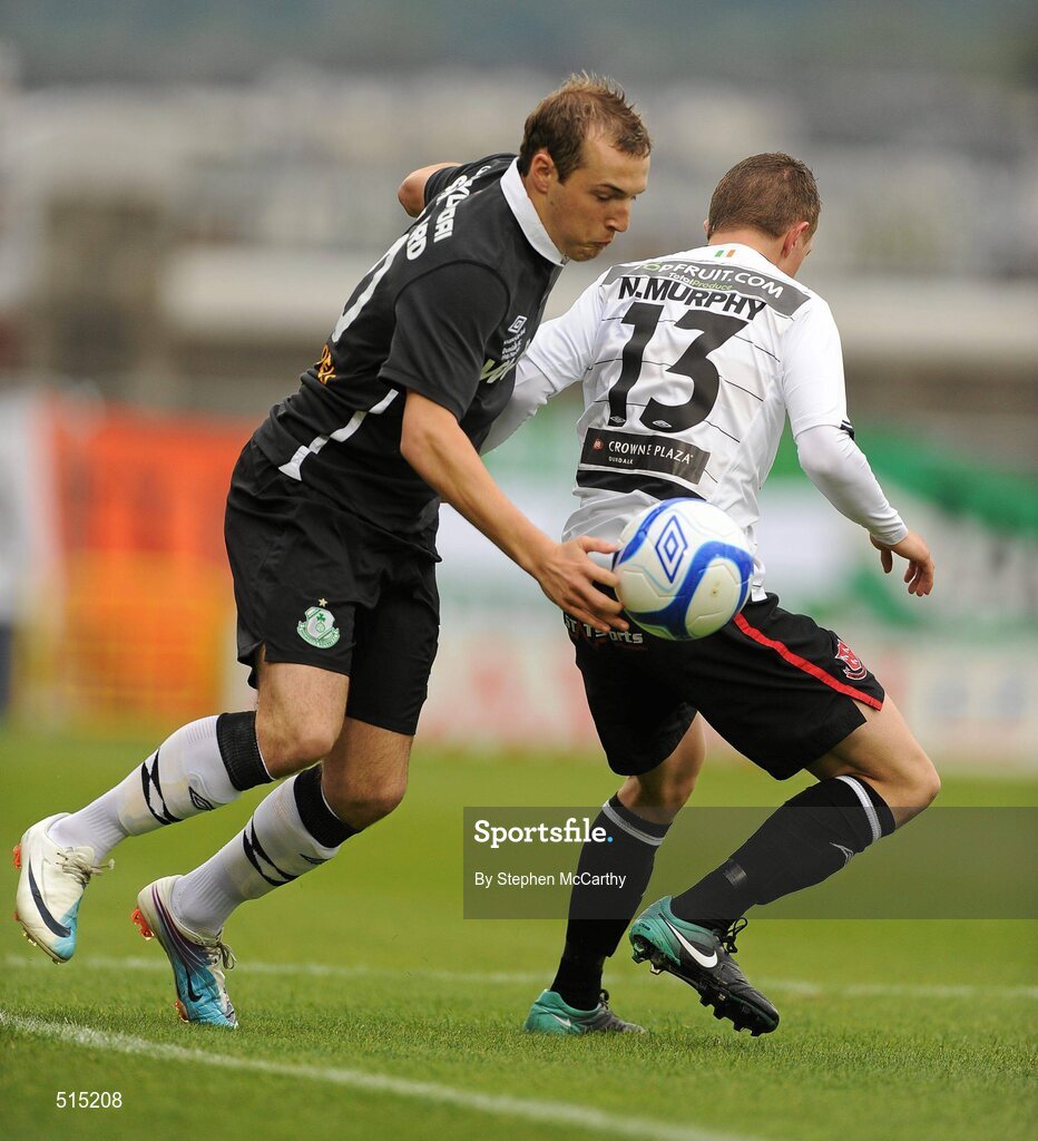 14 May 2011; Karl Sheppard, Shamrock Rovers, in action against Nathan Murphy, Dundalk. Setanta Sports Cup Final, Dundalk v Shamrock Rovers, Tallaght Stadium, Tallaght, Co. Dublin. Picture credit: Stephen McCarthy / SPORTSFILE