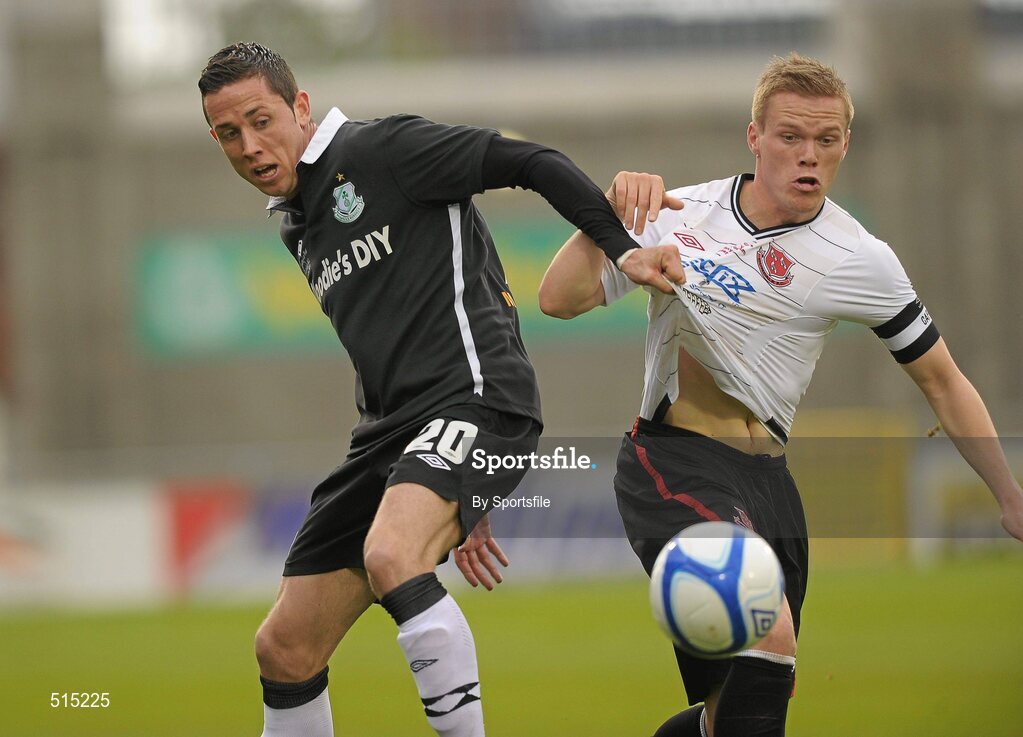 14 May 2011; Simon Madden, Dundalk, in action against Billy Dennehy, Shamrock Rovers. Setanta Sports Cup Final, Dundalk v Shamrock Rovers, Tallaght Stadium, Tallaght, Co. Dublin. Photo by Sportsfile