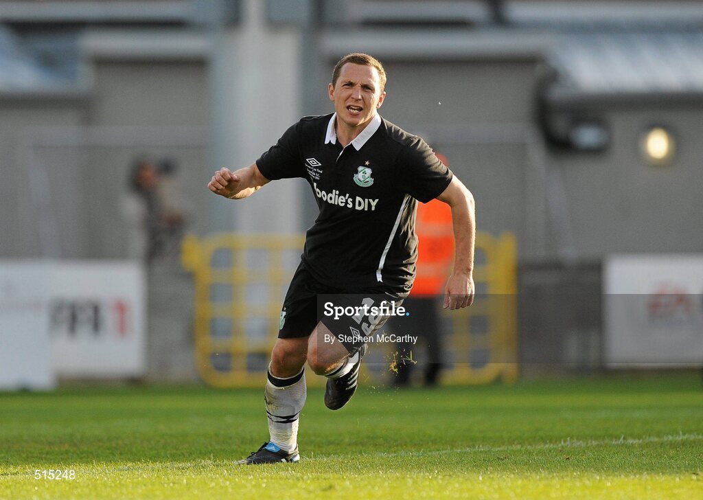14 May 2011; Gary O'Neill, Shamrock Rovers, celebrates after scoring his side's first goal. Setanta Sports Cup Final, Dundalk v Shamrock Rovers, Tallaght Stadium, Tallaght, Co. Dublin. Picture credit: Stephen McCarthy / SPORTSFILE