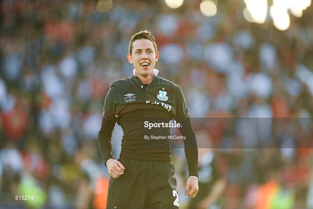 14 May 2011; Billy Dennehy, Shamrock Rovers, celebrates after scoring his side's second goal. Setanta Sports Cup Final, Dundalk v Shamrock Rovers, Tallaght Stadium, Tallaght, Co. Dublin. Picture credit: Stephen McCarthy / SPORTSFILE