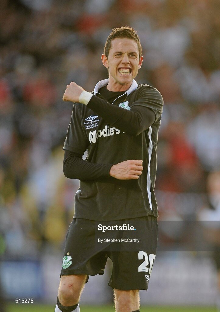 14 May 2011; Billy Dennehy, Shamrock Rovers, celebrates his side's victory. Setanta Sports Cup Final, Dundalk v Shamrock Rovers, Tallaght Stadium, Tallaght, Co. Dublin. Picture credit: Stephen McCarthy / SPORTSFILE