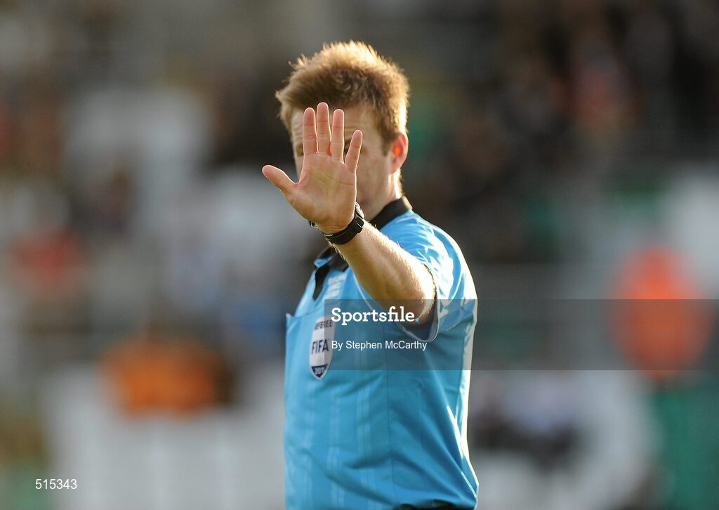 14 May 2011; Referee Alan Kelly. Setanta Sports Cup Final, Dundalk v Shamrock Rovers, Tallaght Stadium, Tallaght, Co. Dublin. Picture credit: Stephen McCarthy / SPORTSFILE