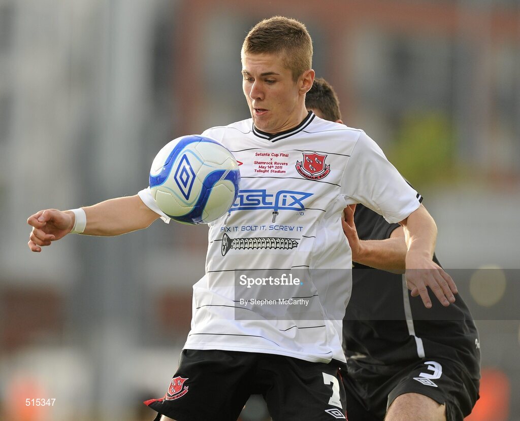 14 May 2011; Daniel Kearns, Dundalk, in action against Enda Stevens, Shamrock Rovers. Setanta Sports Cup Final, Dundalk v Shamrock Rovers, Tallaght Stadium, Tallaght, Co. Dublin. Picture credit: Stephen McCarthy / SPORTSFILE