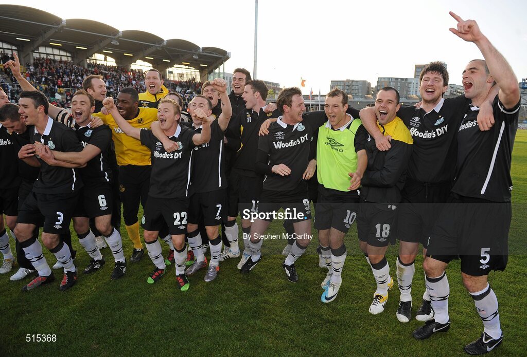 14 May 2011; Shamrock Rovers players celebrate their side's victory. Setanta Sports Cup Final, Dundalk v Shamrock Rovers, Tallaght Stadium, Tallaght, Co. Dublin. Picture credit: Stephen McCarthy / SPORTSFILE