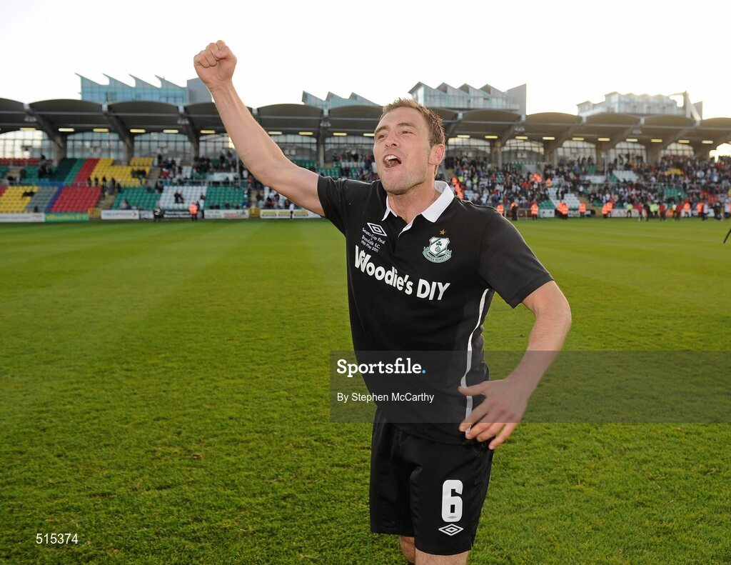 14 May 2011; Stephen Rice, Shamrock Rovers, celebrates his side's victory. Setanta Sports Cup Final, Dundalk v Shamrock Rovers, Tallaght Stadium, Tallaght, Co. Dublin. Picture credit: Stephen McCarthy / SPORTSFILE