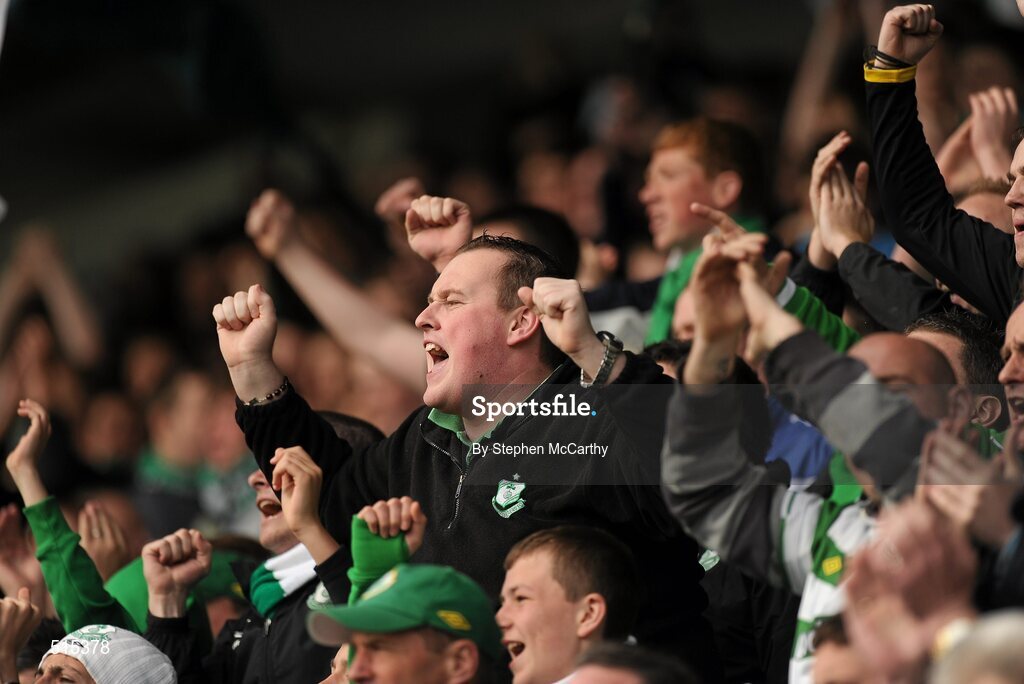 14 May 2011; Shamrock Rovers supporters during the game. Setanta Sports Cup Final, Dundalk v Shamrock Rovers, Tallaght Stadium, Tallaght, Co. Dublin. Picture credit: Stephen McCarthy / SPORTSFILE