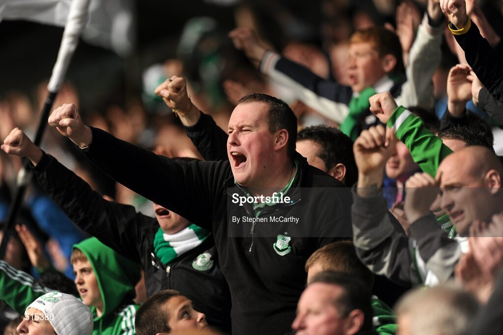 14 May 2011; Shamrock Rovers supporters during the game. Setanta Sports Cup Final, Dundalk v Shamrock Rovers, Tallaght Stadium, Tallaght, Co. Dublin. Picture credit: Stephen McCarthy / SPORTSFILE