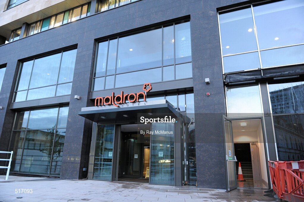 20 May 2011; The Maldron Hotel, St Mary's Street, Cardiff, which was evacuated at 3:30am, Thursday night, after a pipe burst. All guests are safe and no fire was reported. The hotel opened on Monday. Extensive water damage has been caused from floor 3 down. It was anticipated that the hotel would be full of Leinster rugby supporters for the Heineken Cup Final against Northampton Saints on Saturday. Cardiff, Wales. Picture credit: Ray McManus / SPORTSFILE