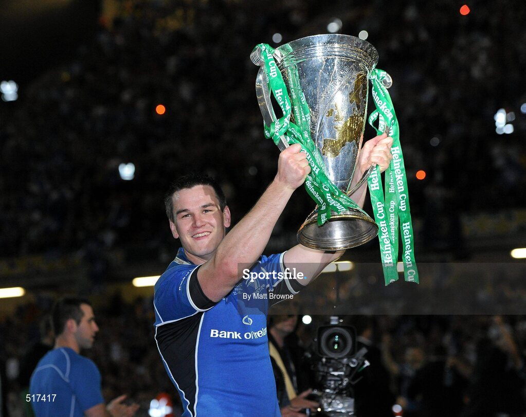 21 May 2011; Man of the match Jonathan Sexton, Leinster, celebrates with the cup. Heineken Cup Final, Leinster v Northampton Saints, Millennium Stadium, Cardiff, Wales. Picture credit: Matt Browne / SPORTSFILE