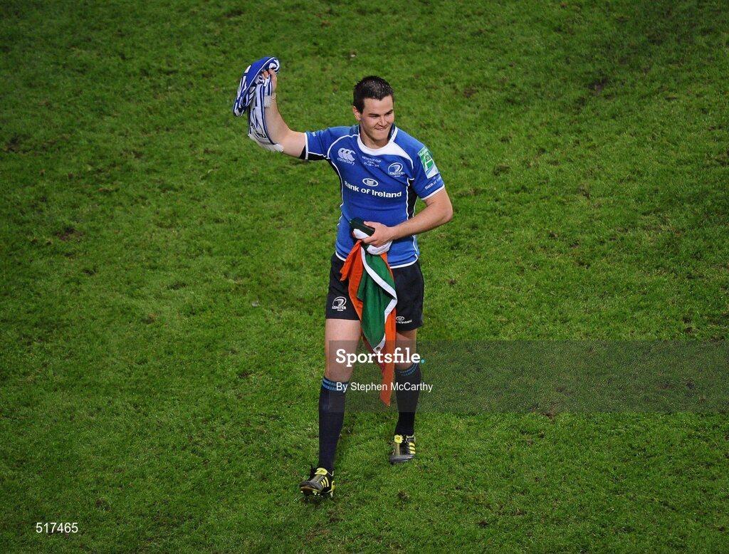 21 May 2011; Leinster's Jonathan Sexton celebrates his side's victory. Heineken Cup Final, Leinster v Northampton Saints, Millennium Stadium, Cardiff, Wales. Picture credit: Stephen McCarthy / SPORTSFILE
